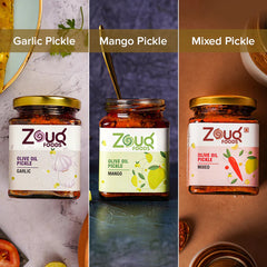 Garlic Pickle, Mango Pickle & Mixed Pickle (Pack of 3)