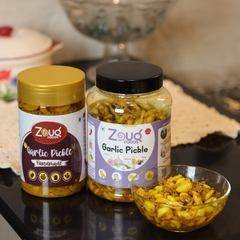 ZouqFoods Garlic Pickle in Mustard Oil – 800g Pack | Authentic Lehsan Achar with Desi Taste