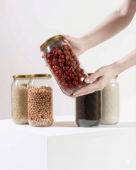 1000 ML Empty Big Pantry - Pack Of 04 to 16 (Glass Jars)