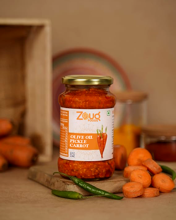 Zouq Carrot Pickle in Olive Oil 1.2 Kilograms - A Flavorful Fusion Infused with Premium Olive Oil