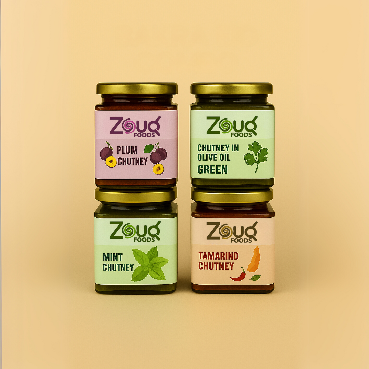 Eid Special Chutney Combo ( Mint Chutney+Green Chutney+Tamarind Chutney+Plum Chutney) (Pack of 4)