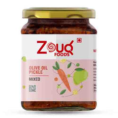 Zouq Foods Mango Pickle Combo Made In Olive Oil Pack Of 2 (Mango Pickle 390 Gm + Mixed Pickle 390 Gm)