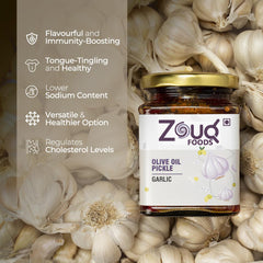 Zouq Garlic Pickle in Olive Oil 390 Grams