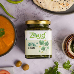 Zouq Green Chutney in Olive Oil 390 Grams - A Flavorful Blend of Freshness and Spice