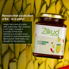 Zouq Hot Mango Chutney 390 Grams - A Spicy Delight Crafted in Olive Oil