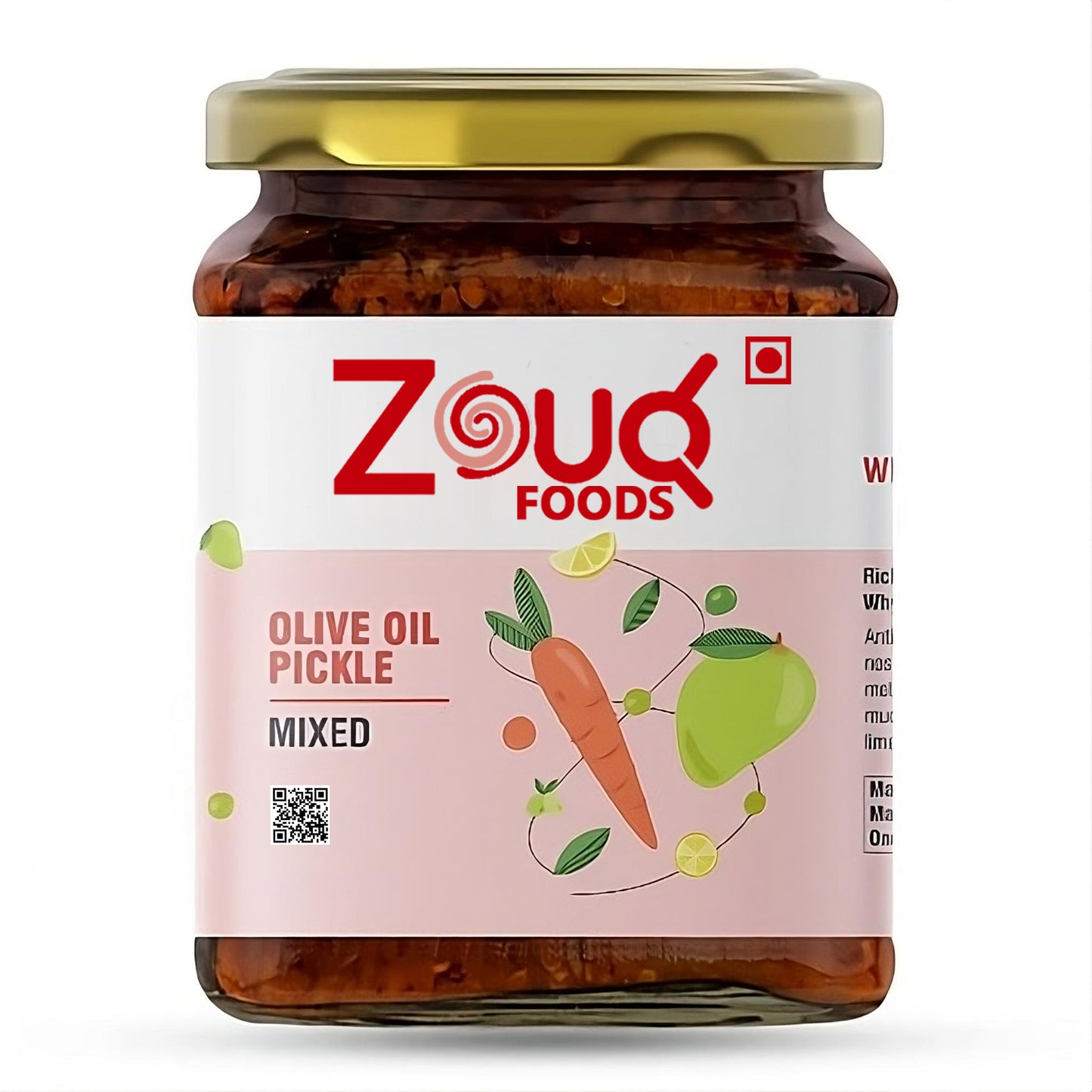 Zouq Mixed Pickle in Olive Oil 390 Grams