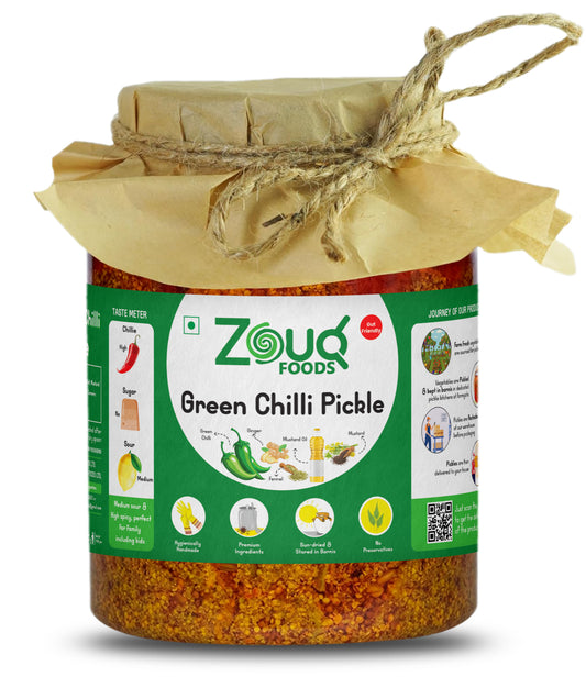 Zouq Green Chilli Pickle in Musturd Oil 1200 Grams