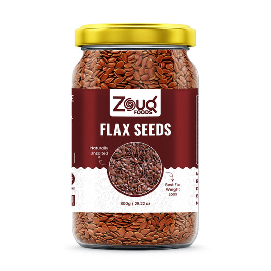 ZouqFoods Natural Unsalted Flax Seeds – 800g Family Pack | Rich in Omega-3, Fiber & Protein