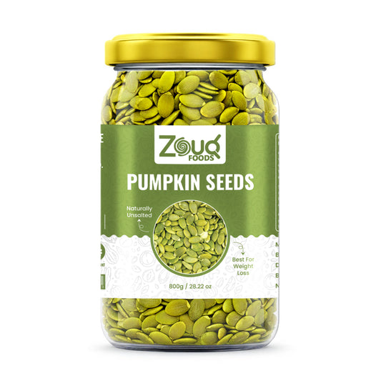 ZouqFoods Natural Unsalted Pumpkin Seeds – 800g Family Pack | Rich in Protein, Fiber & Magnesium