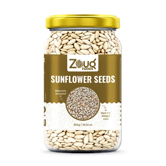 ZouqFoods Natural Unsalted Sunflower Seeds – 800g Family Pack | Rich in Vitamin E, Fiber & Protein