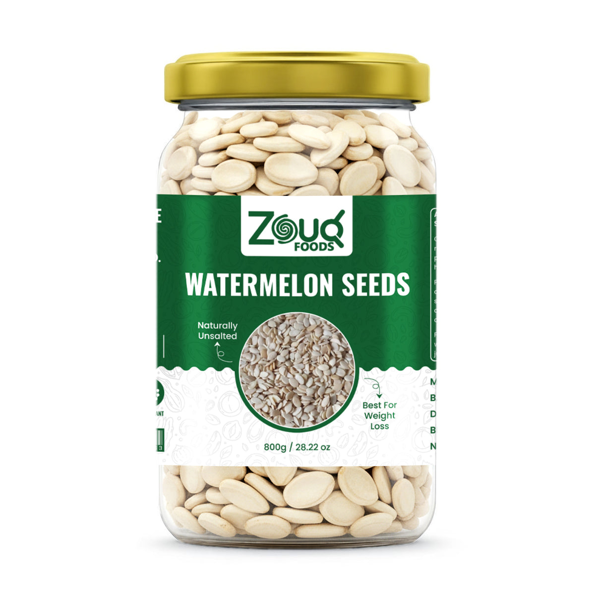 ZouqFoods Natural Unsalted Watermelon Seeds – 800g Family Pack | Rich in Protein, Magnesium & Antioxidants