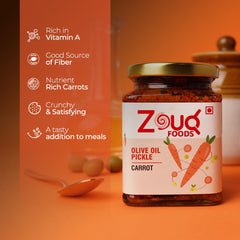 Zouq Carrot Pickle in Olive Oil 390 Grams - A Flavorful Fusion Infused with Premium Olive Oil