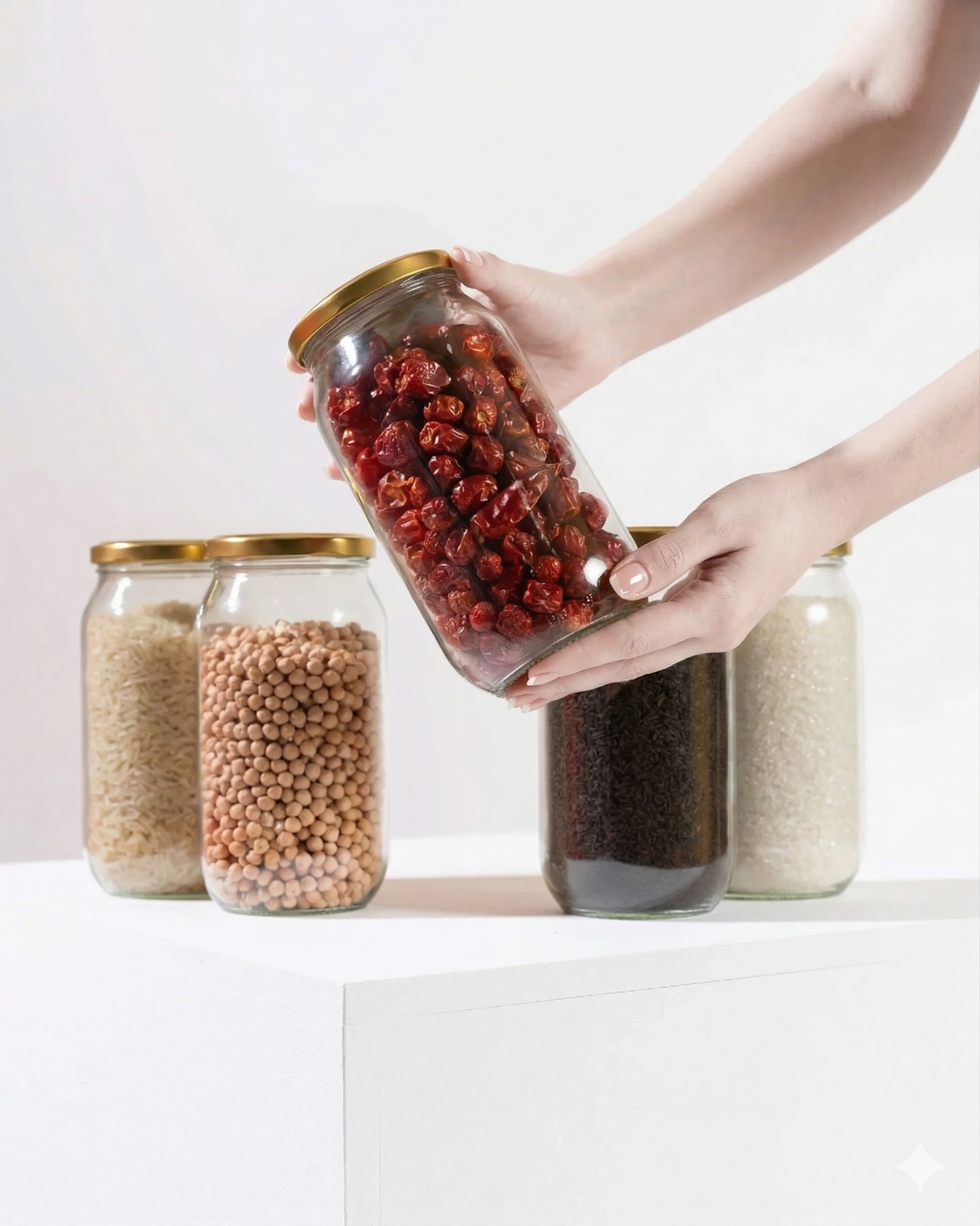 1000 ML Empty Big Pantry - Glass Jars