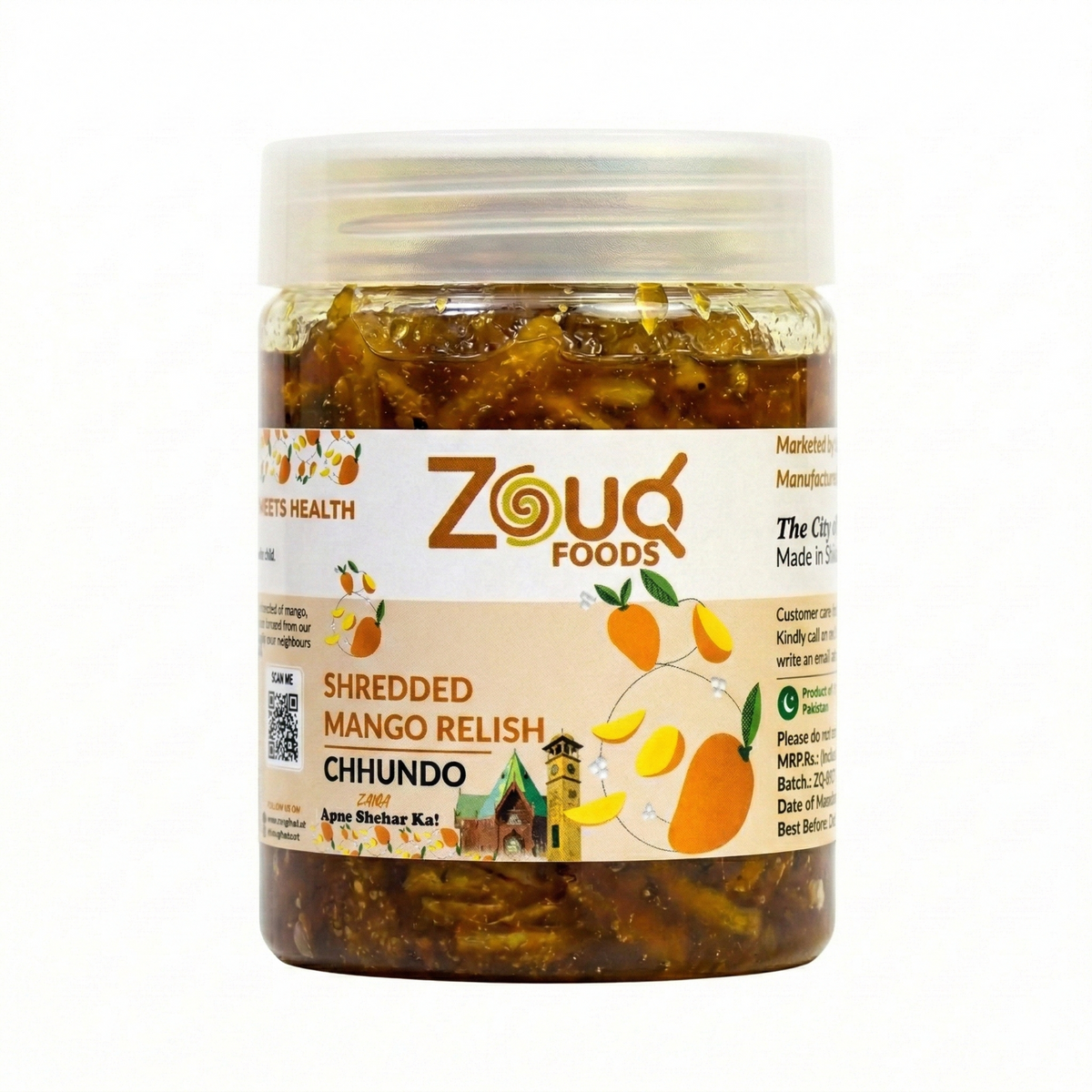Zouq Shredded Mango Relish Chhundo Pickle 550 Grams - A Burst of Sweetness and Vibrant Flavors