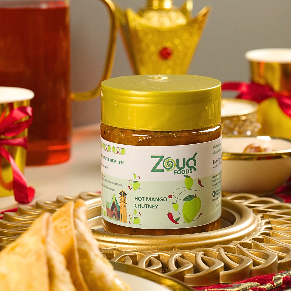 Zouq Hot Mango Chutney 550 Grams - A Spicy Delight Crafted in Olive Oil