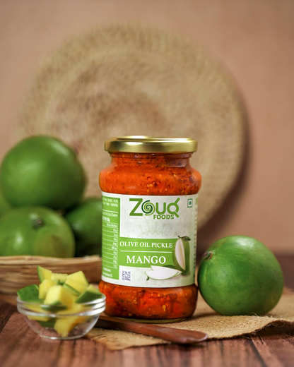 Zouq Mango Pickle in Olive Oil 1.2 Kilograms - A Tangy Delight Made with Olive Oil