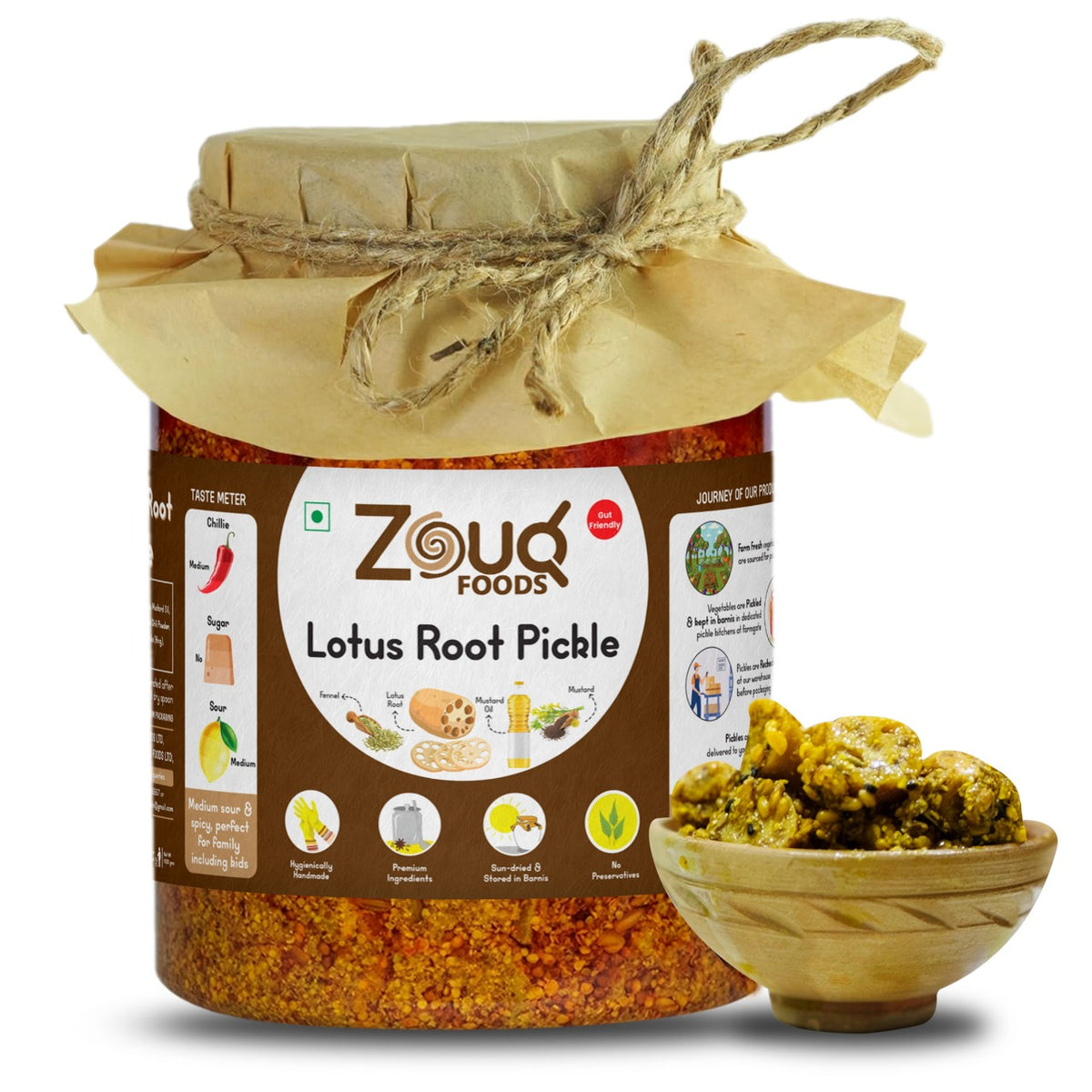 Zouq Lotus Root (Beh) Pickle in Mustard Oil 1 Kilogram