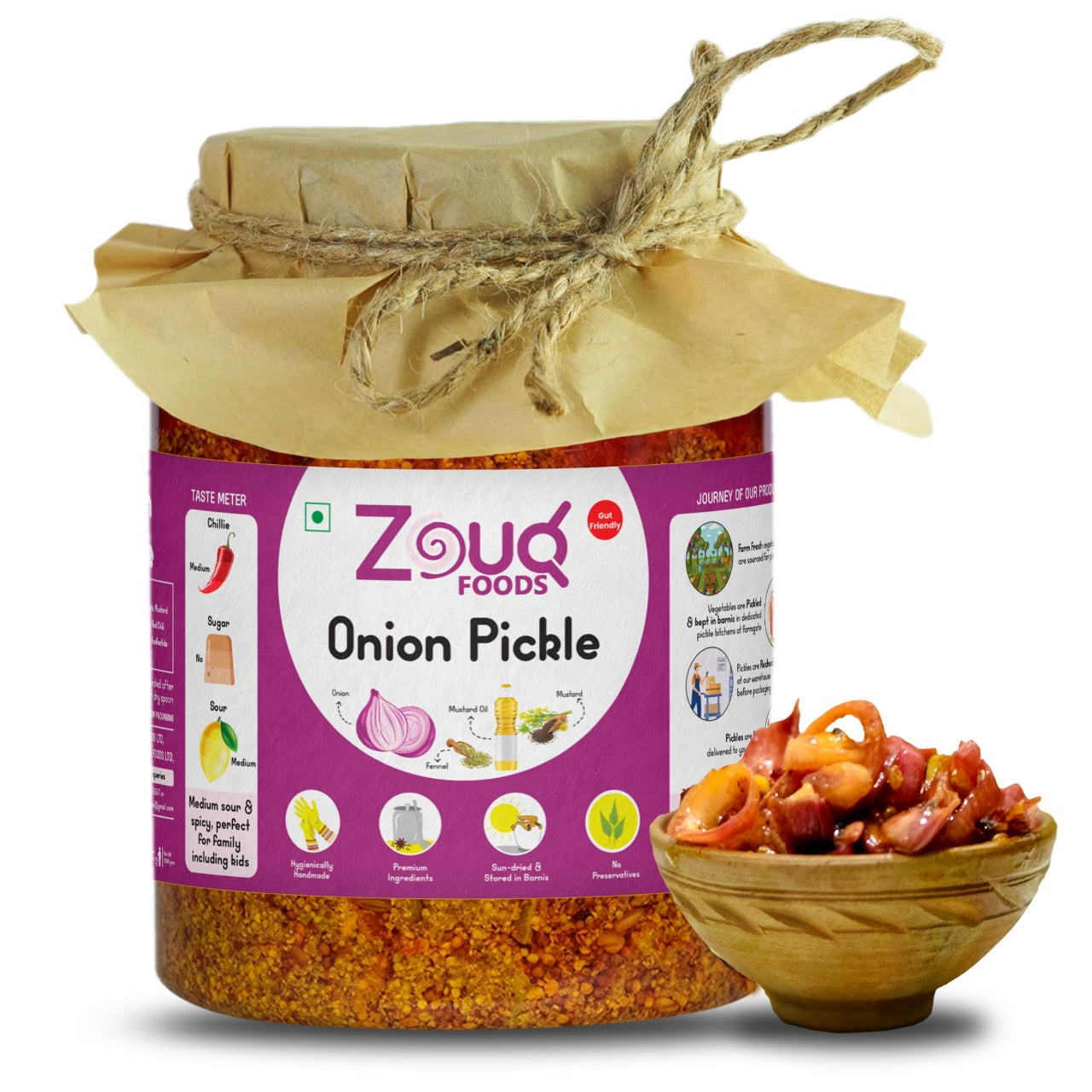 Zouq Onion Pickle in Mustard Oil 1.2 Kilograms
