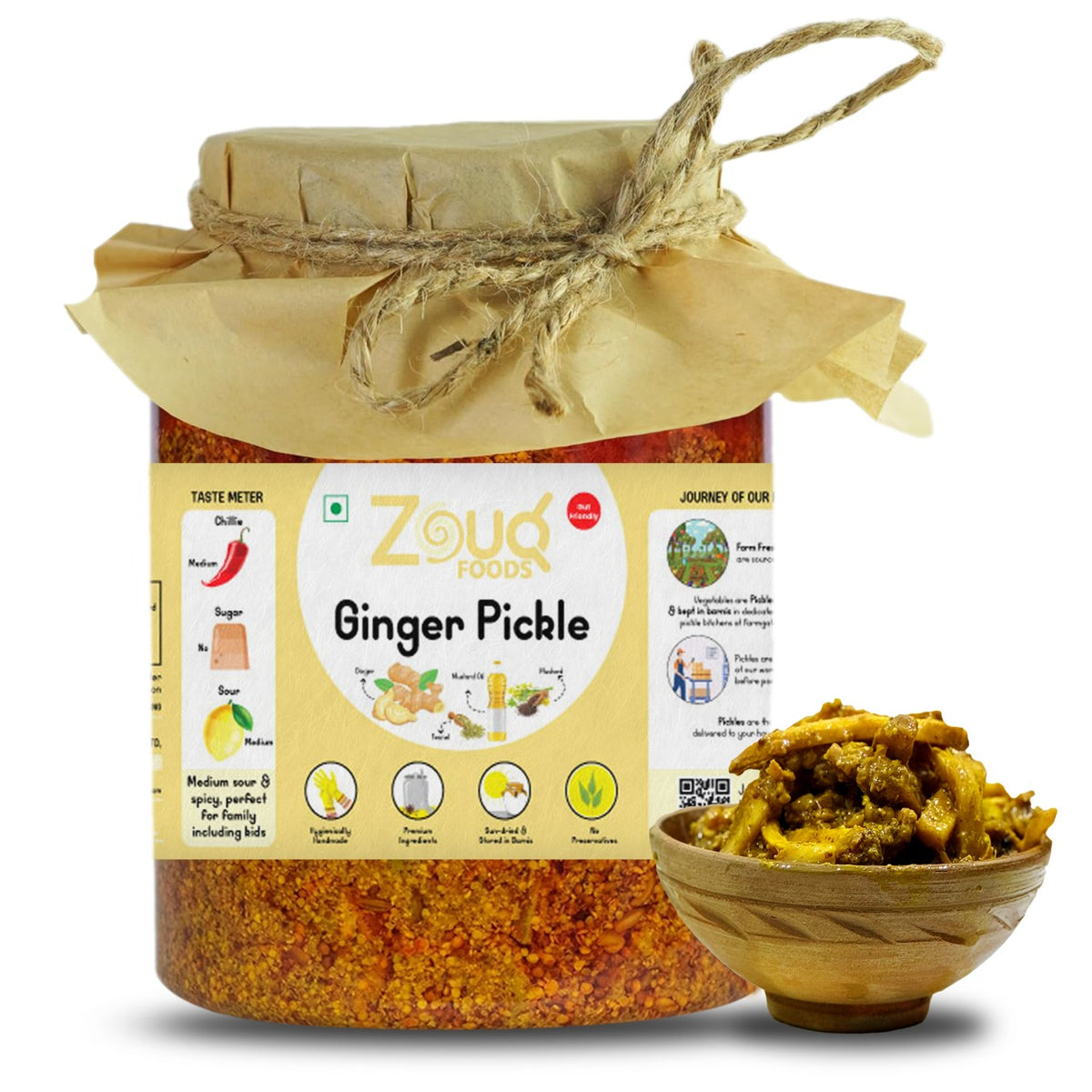 Zouq Ginger Pickle in Mustard Oil 1200 Grams