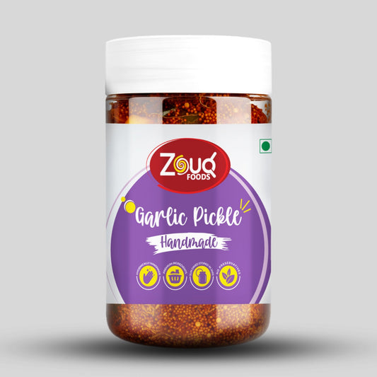 ZouqFoods Garlic Pickle in Mustard Oil – 800g Pack | Authentic Lehsan Achar with Desi Taste