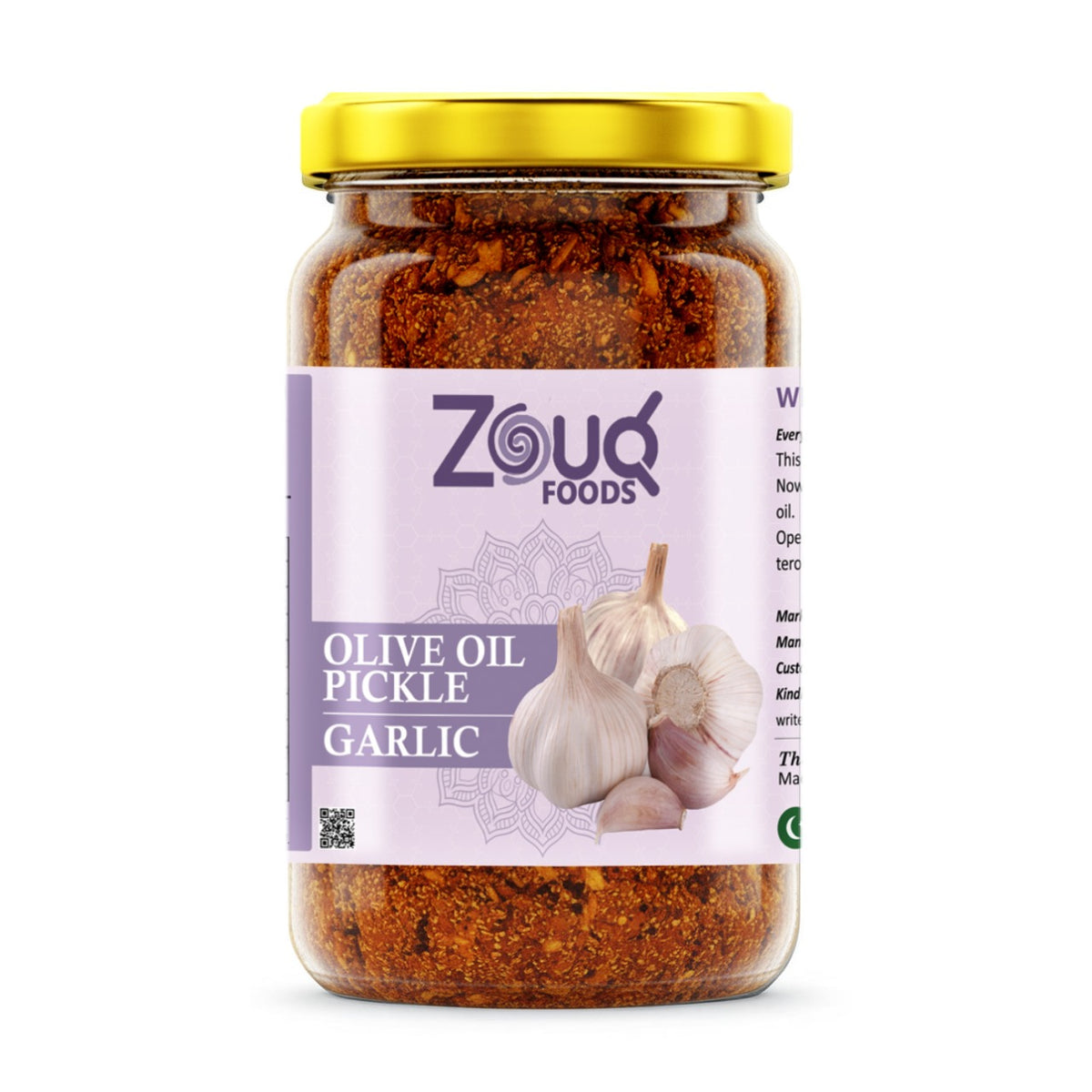 Zouq Garlic Pickle in Olive Oil 1000 Grams - A Flavorful Blend of Garlic Infused in Premium Olive Oil