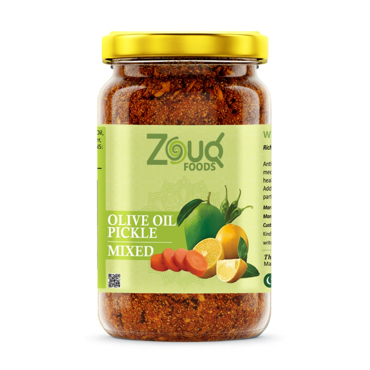 Zouq Mixed Pickle in Olive Oil 1000 Grams - A Diverse Fusion Infused with Premium Olive Oil