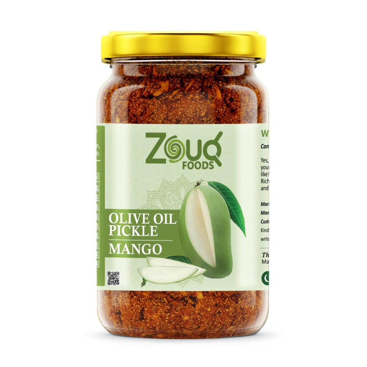 Zouq Mango Pickle in Olive Oil 1000 Grams - A Tangy Delight Made with Olive Oil