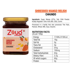Zouq Shredded Mango Relish Chhundo Pickle 390 Grams - A Burst of Sweetness and Vibrant Flavors