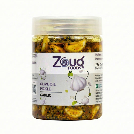Zouq Garlic Pickle in Olive Oil 500G