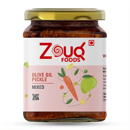 Zouq Mixed Pickle in Olive Oil 390 Grams