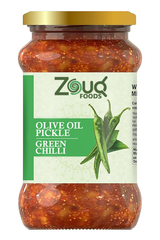 Zouq Green Chilli Pickle in Olive Oil 1.2 Kilograms - A Spicy Fusion Infused with Premium Olive Oil