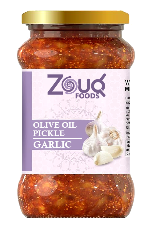 Zouq Garlic Pickle in Olive Oil 1.2 Kilograms - A Flavorful Blend of Garlic Infused in Premium Olive Oil