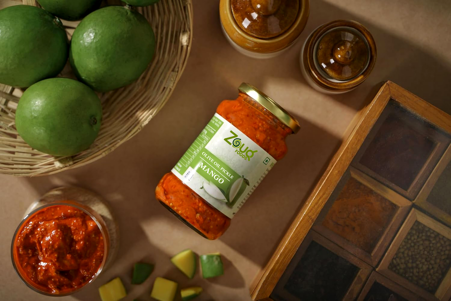 Zouq Mango Pickle in Olive Oil 1.2 Kilograms - A Tangy Delight Made with Olive Oil