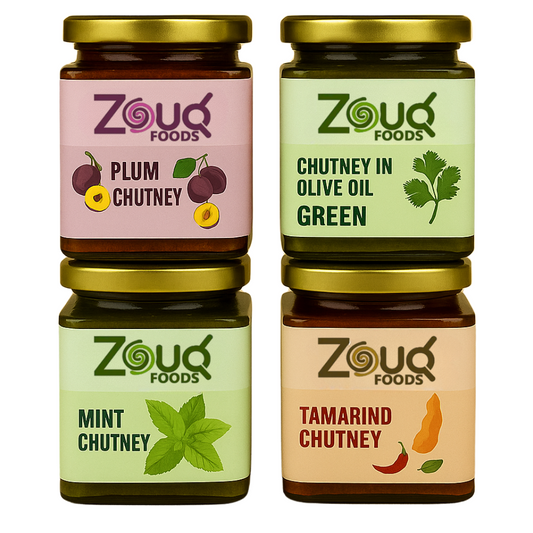 Eid Special Chutney Combo ( Mint Chutney+Green Chutney+Tamarind Chutney+Plum Chutney) (Pack of 4)