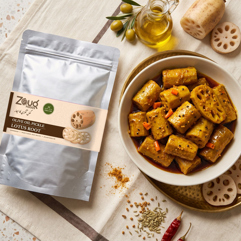 Zouq Lotus Root Pickle in Olive Oil - Saver Pouch