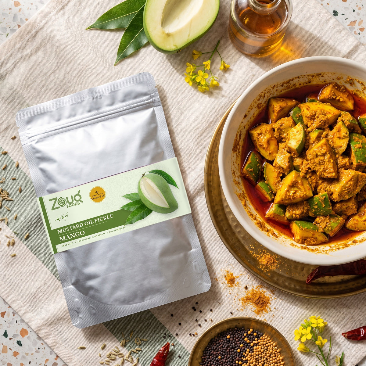 Zouq Mango Pickle in Mustard Oil - Saver Pouch