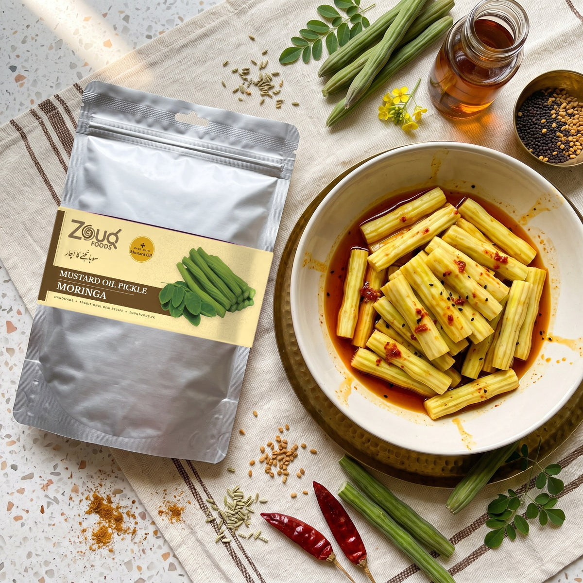 Zouq Moringa Pickle in Mustard Oil - Saver Pouch